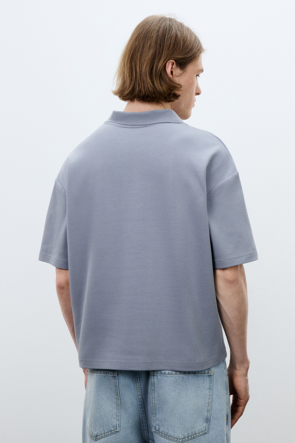 Футболка-поло оверсайз - цвет голубой - 3