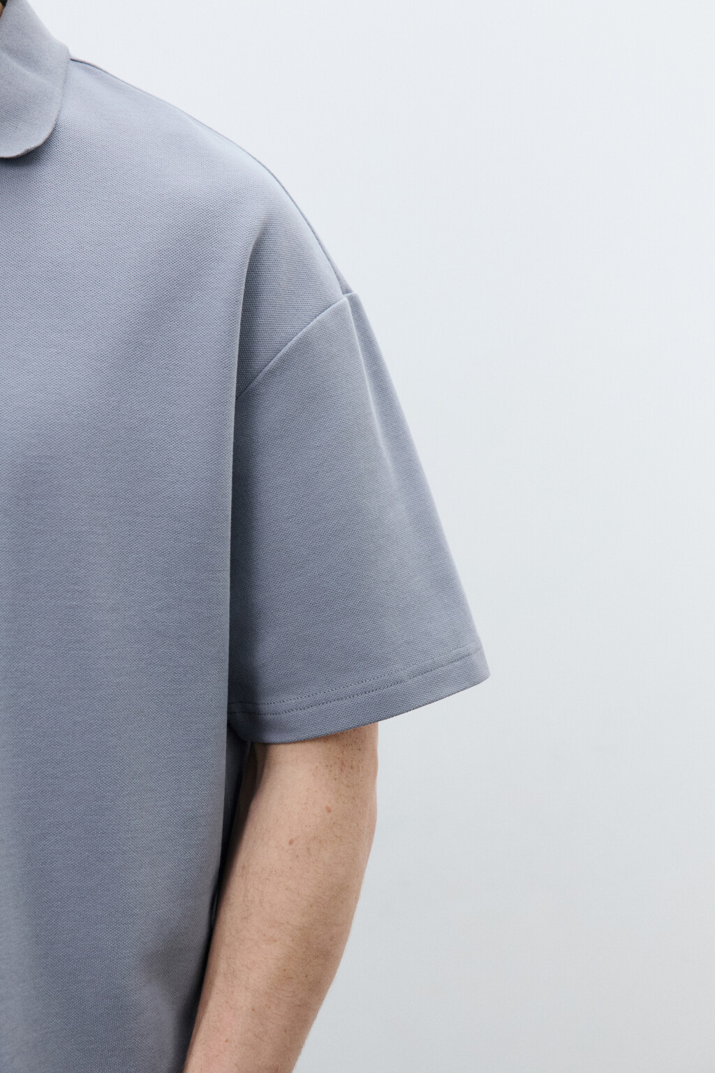 Футболка-поло оверсайз - цвет голубой - 6