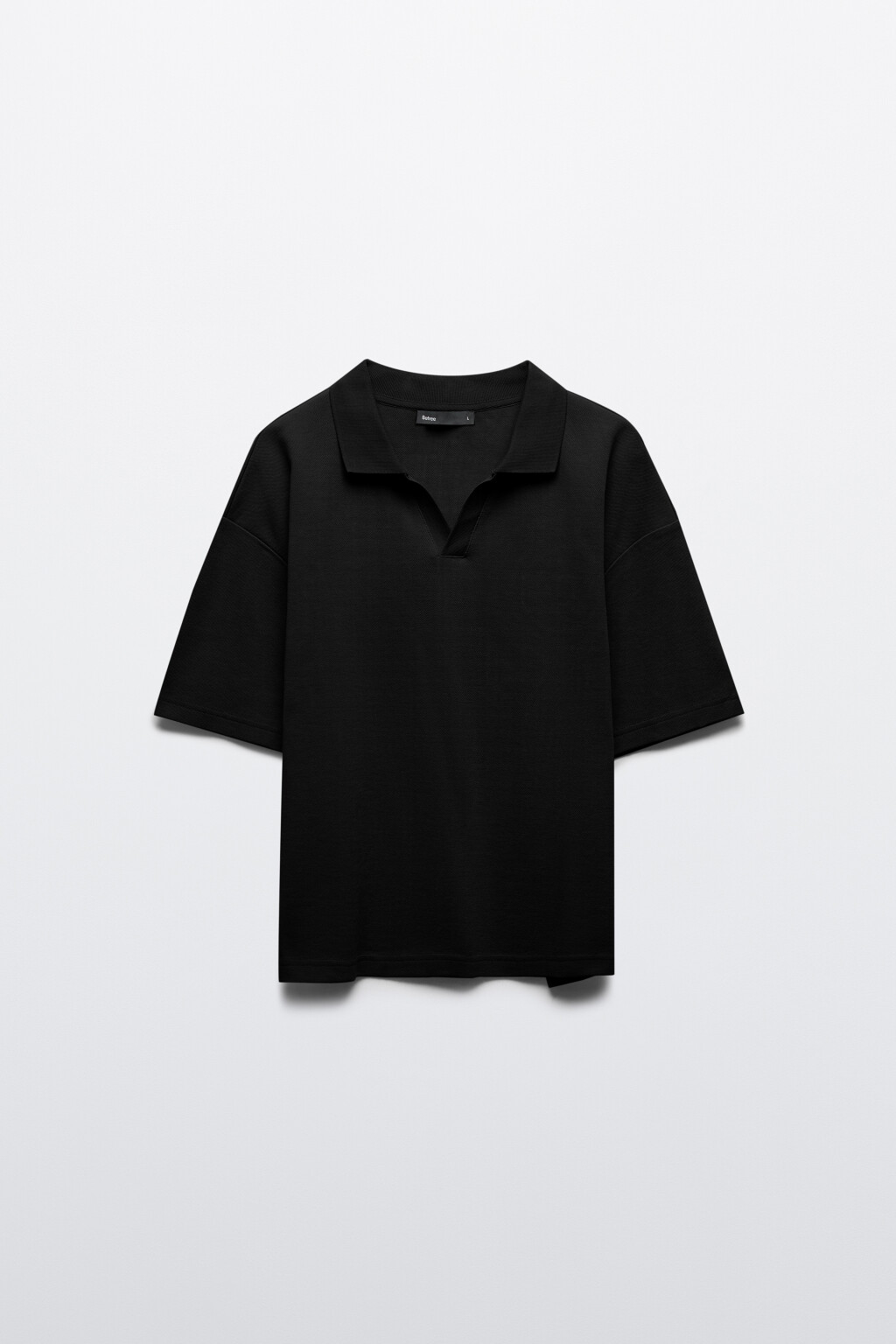 Футболка-поло оверсайз - цвет черный - 7