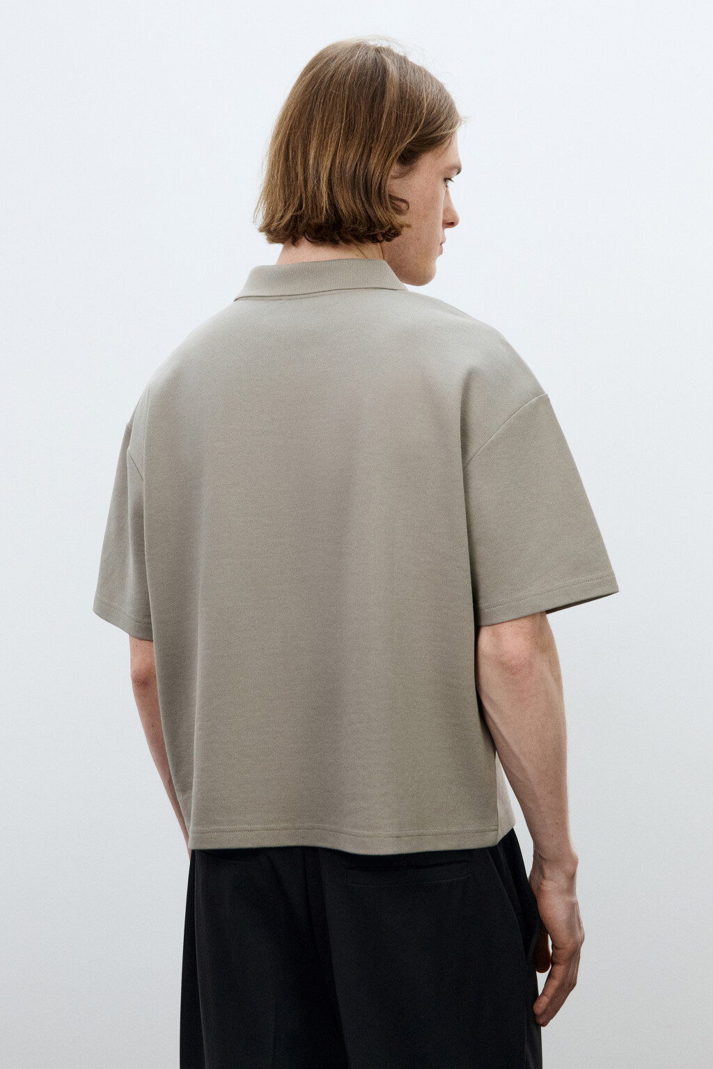 Футболка-поло оверсайз - цвет бежевый - 4