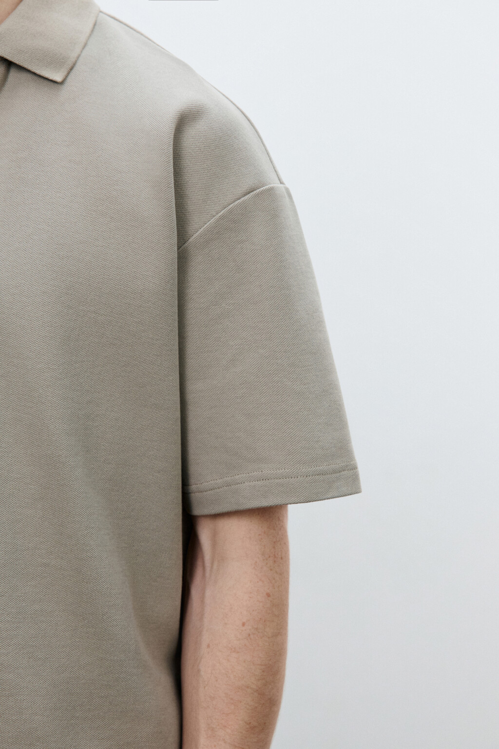 Футболка-поло оверсайз - цвет бежевый - 7