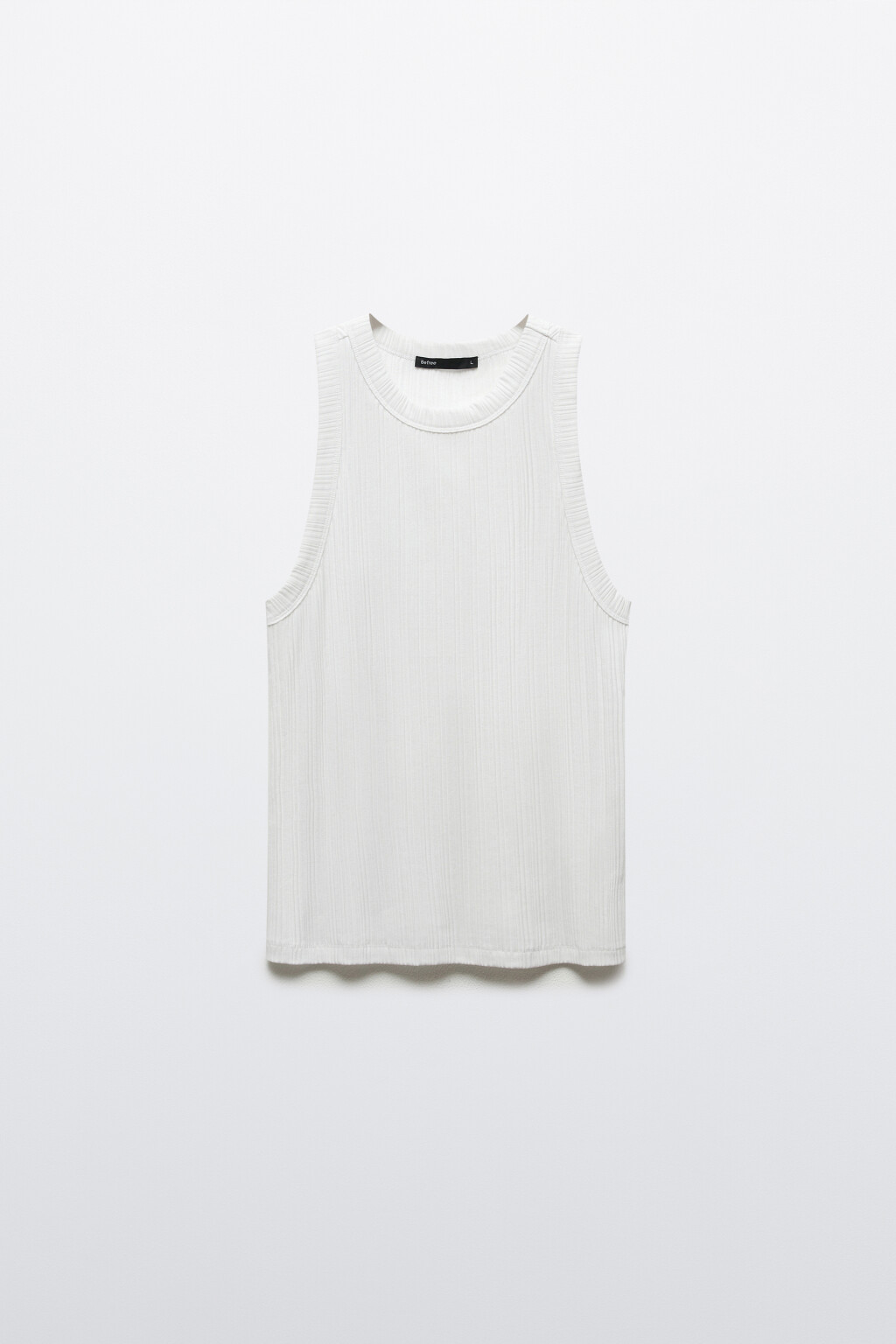 Майка-топ хлопковая приталенная в рубчик - цвет белый - 7