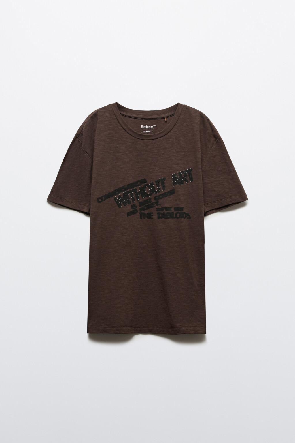Футболка приталенная с принтом - цвет коричневый - 8