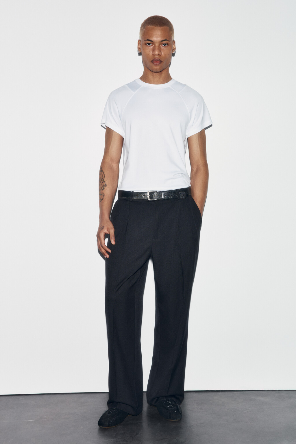 Футболка облегающая базовая с вискозой - цвет белый - 4