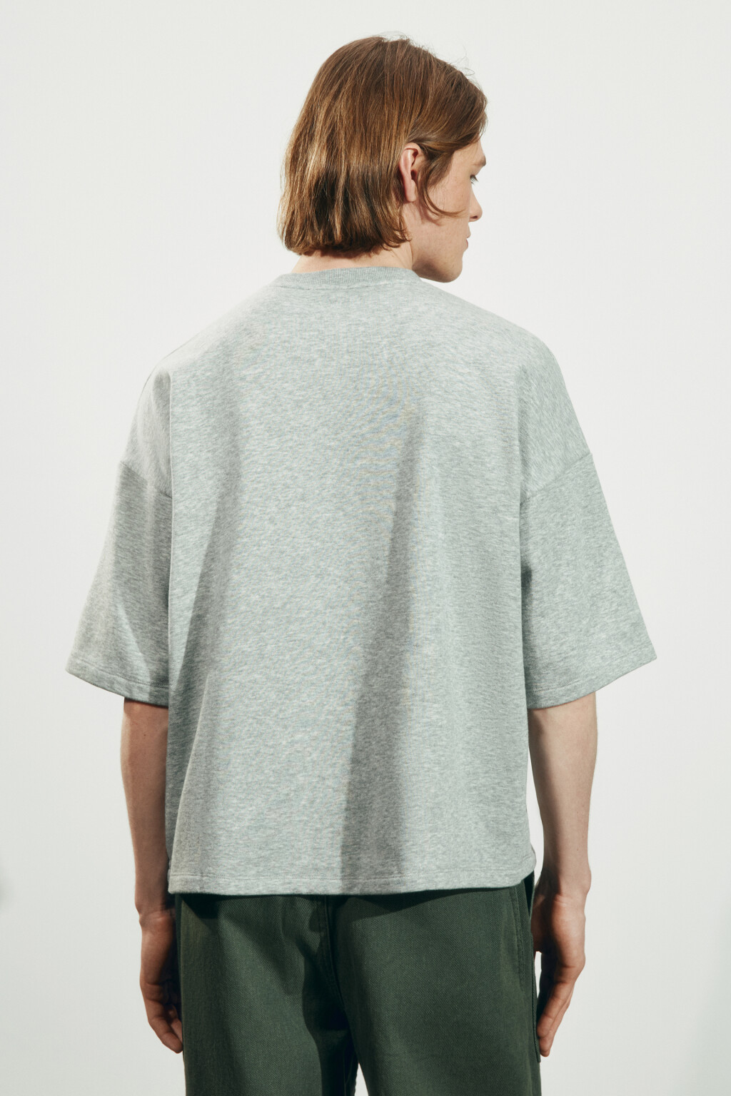Футболка оверсайз из футера - цвет серый - 3