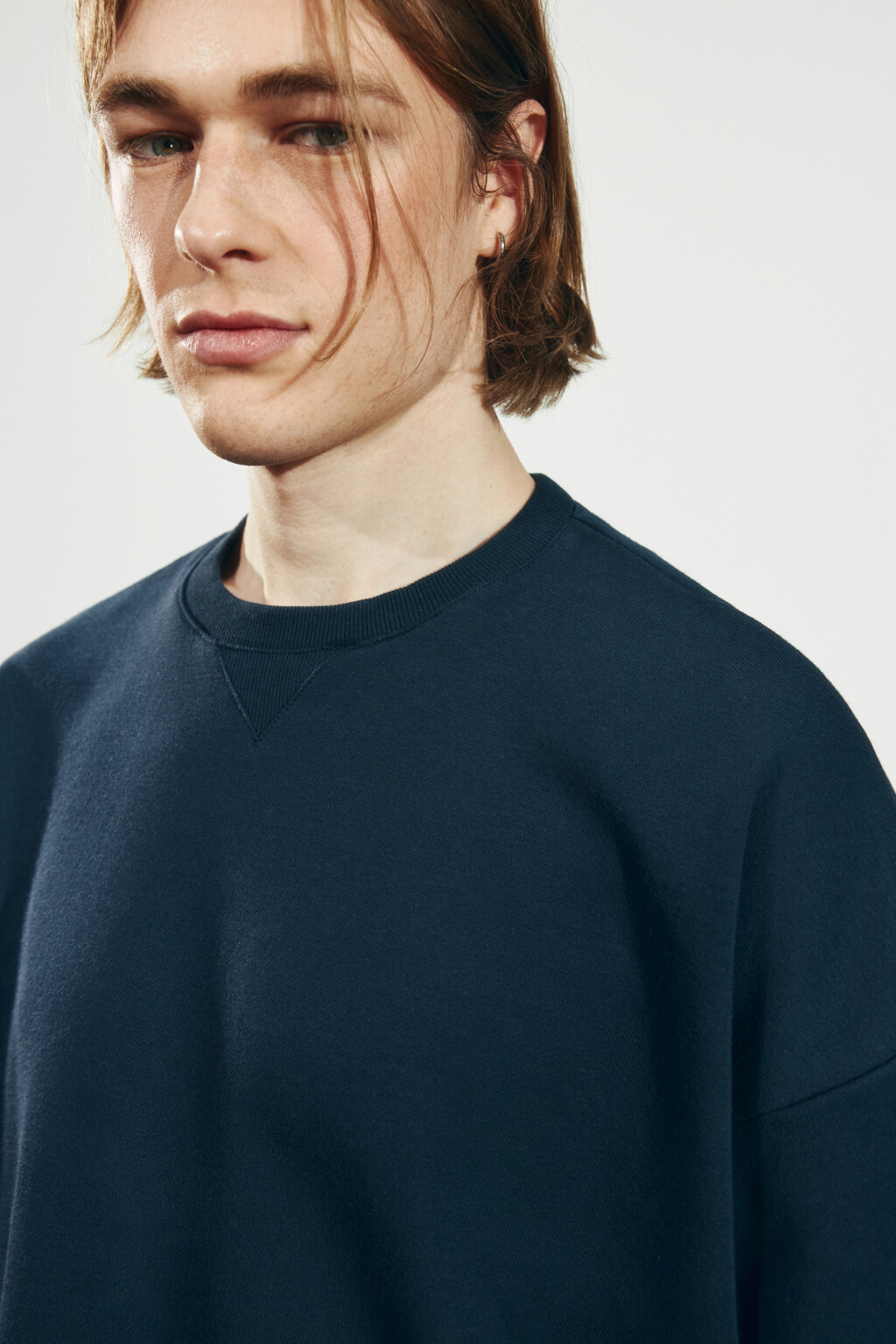 Футболка оверсайз из футера - цвет синий - 6