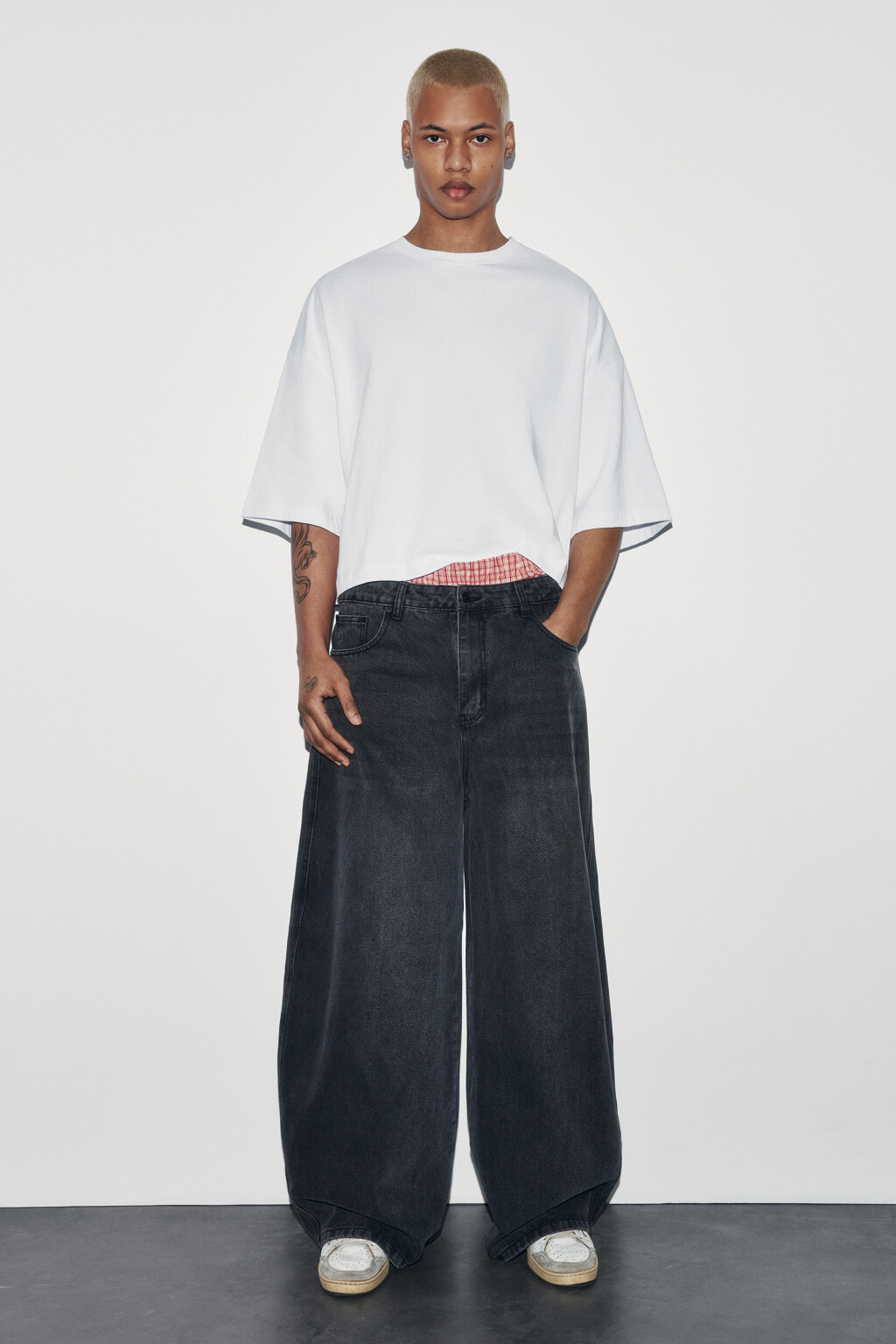 Футболка хлопковая оверсайз плотная - цвет белый - 4