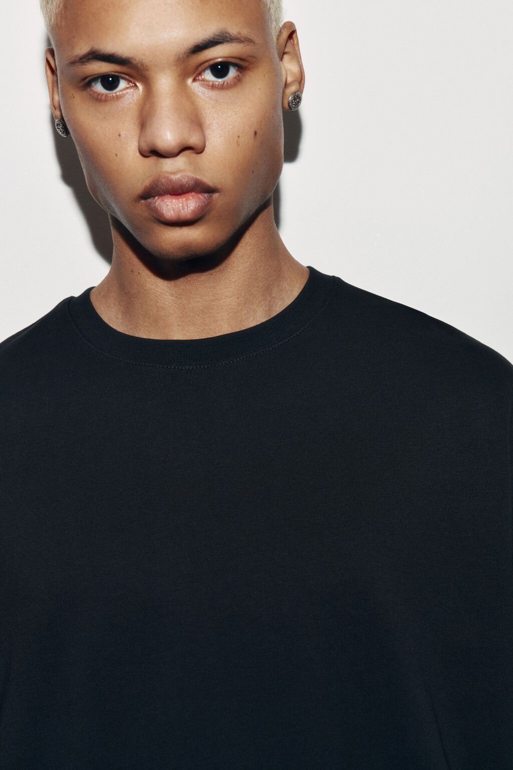 Футболка хлопковая оверсайз плотная - цвет черный - 5