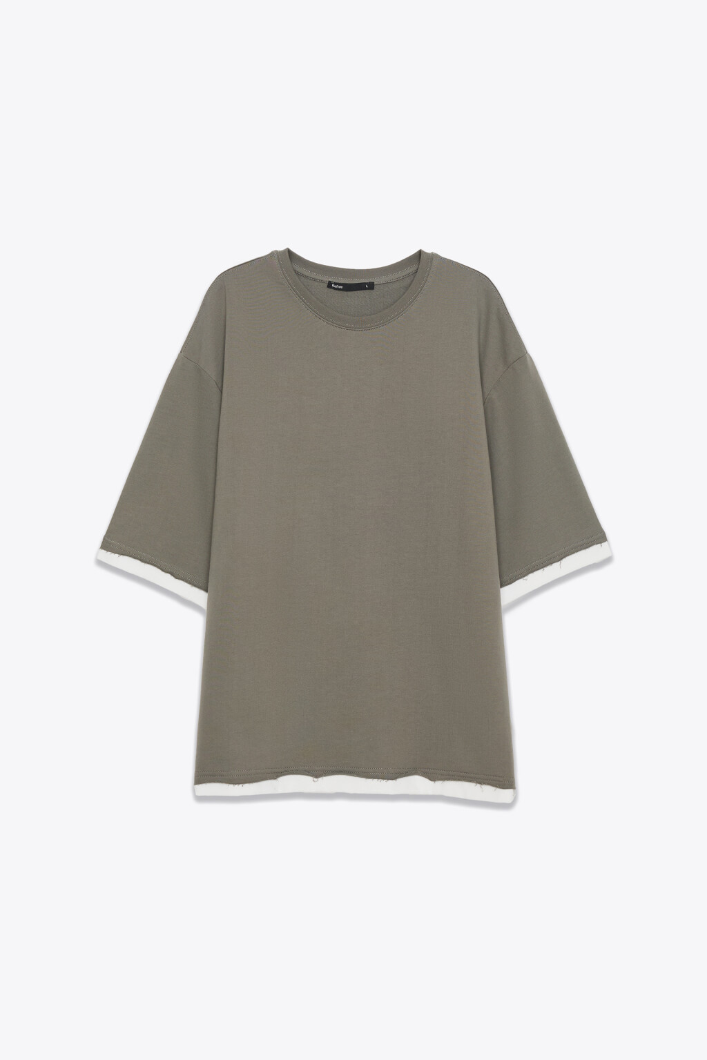 Футболка хлопковая с имитацией второго слоя - цвет зеленый - 1