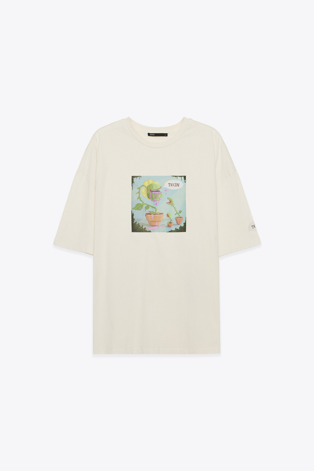 Футболка хлопковая с принтом - цвет бежевый - 9