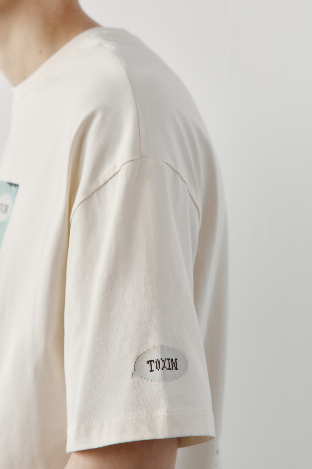 Футболка хлопковая с принтом - цвет бежевый - 7