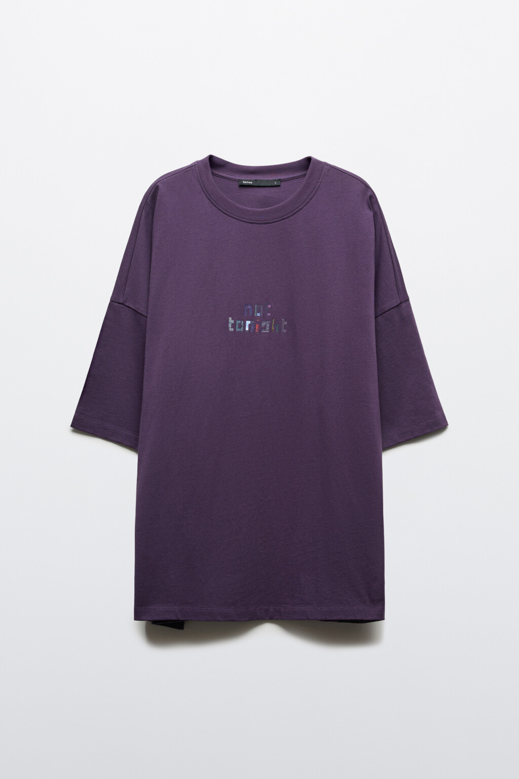 Футболка хлопковая с принтом - цвет фиолетовый - 1