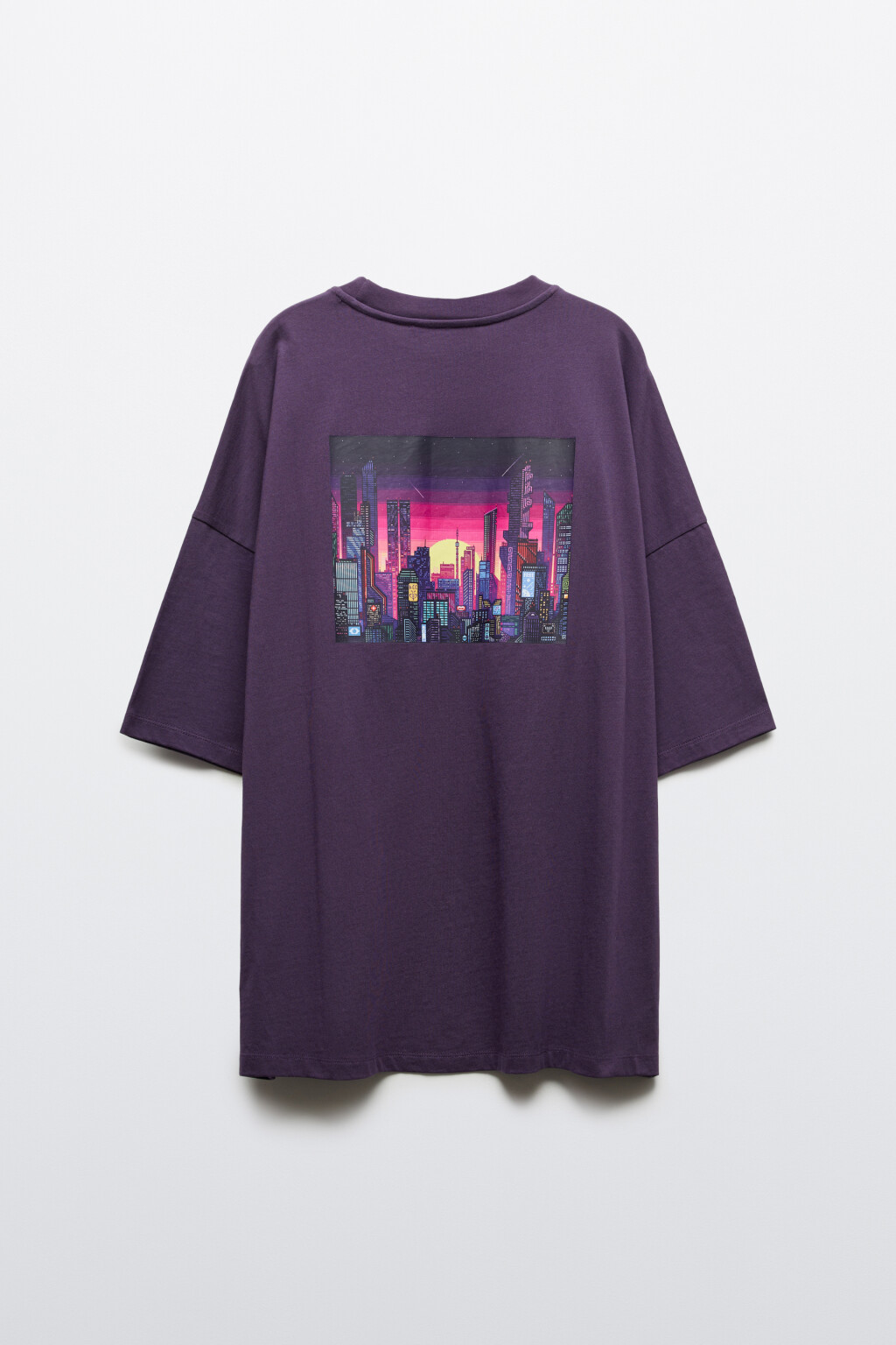 Футболка хлопковая с принтом - цвет фиолетовый - 2