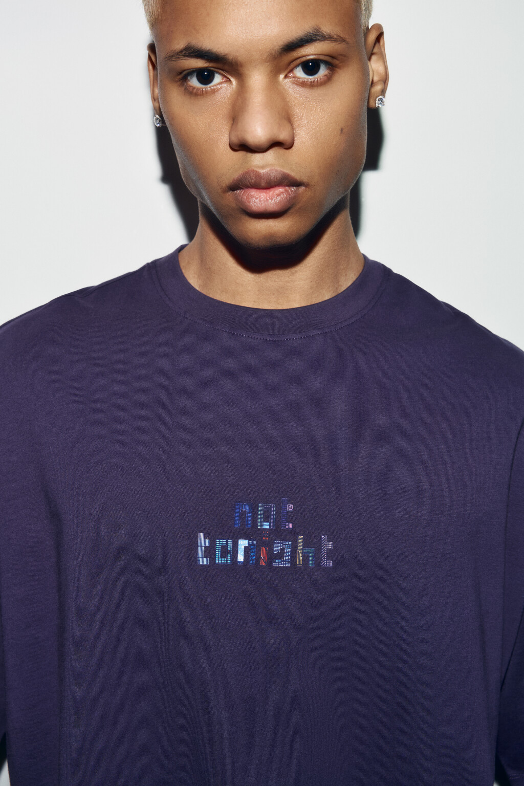 Футболка хлопковая с принтом - цвет фиолетовый - 5