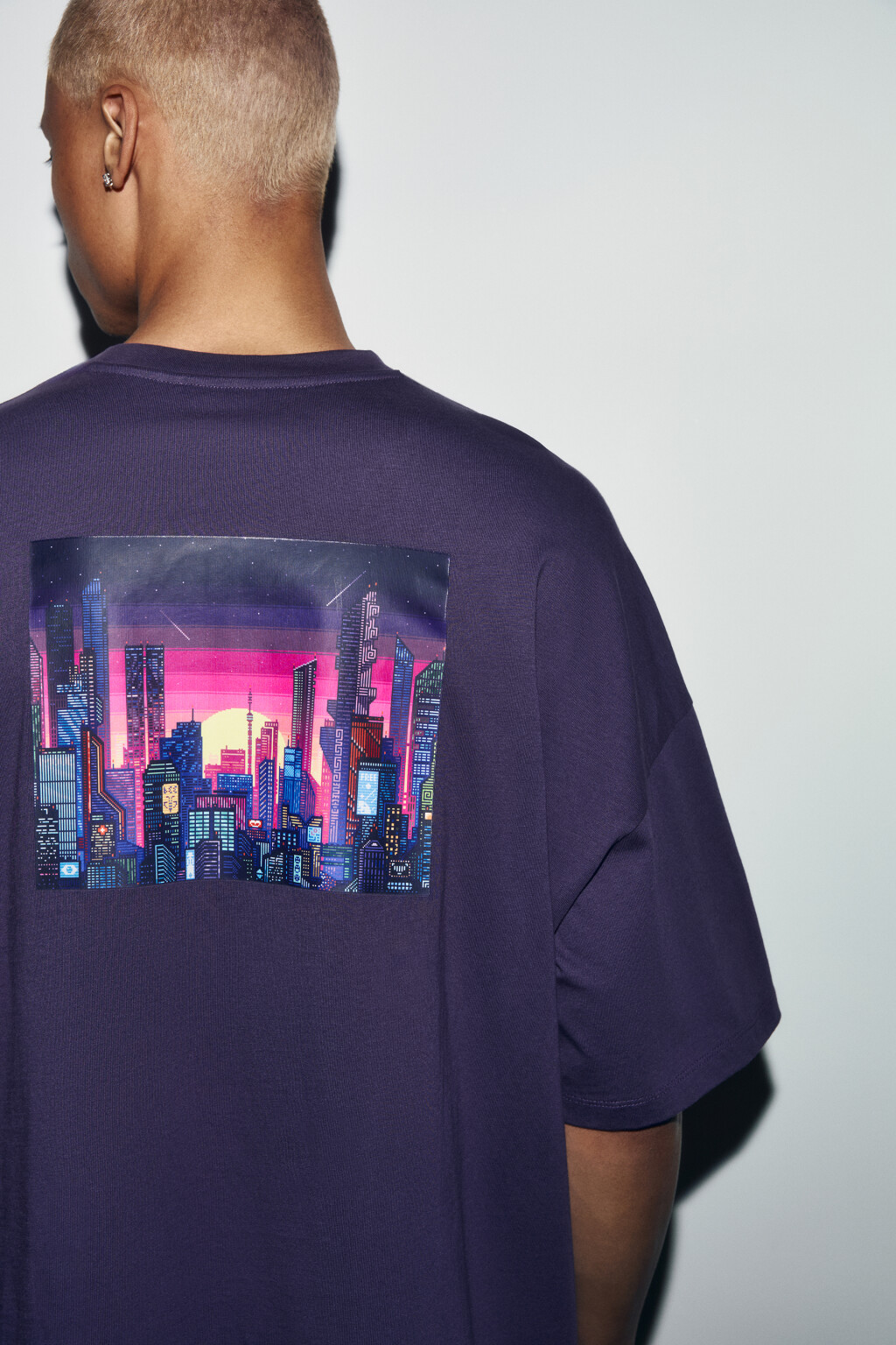 Футболка хлопковая с принтом - цвет фиолетовый - 6
