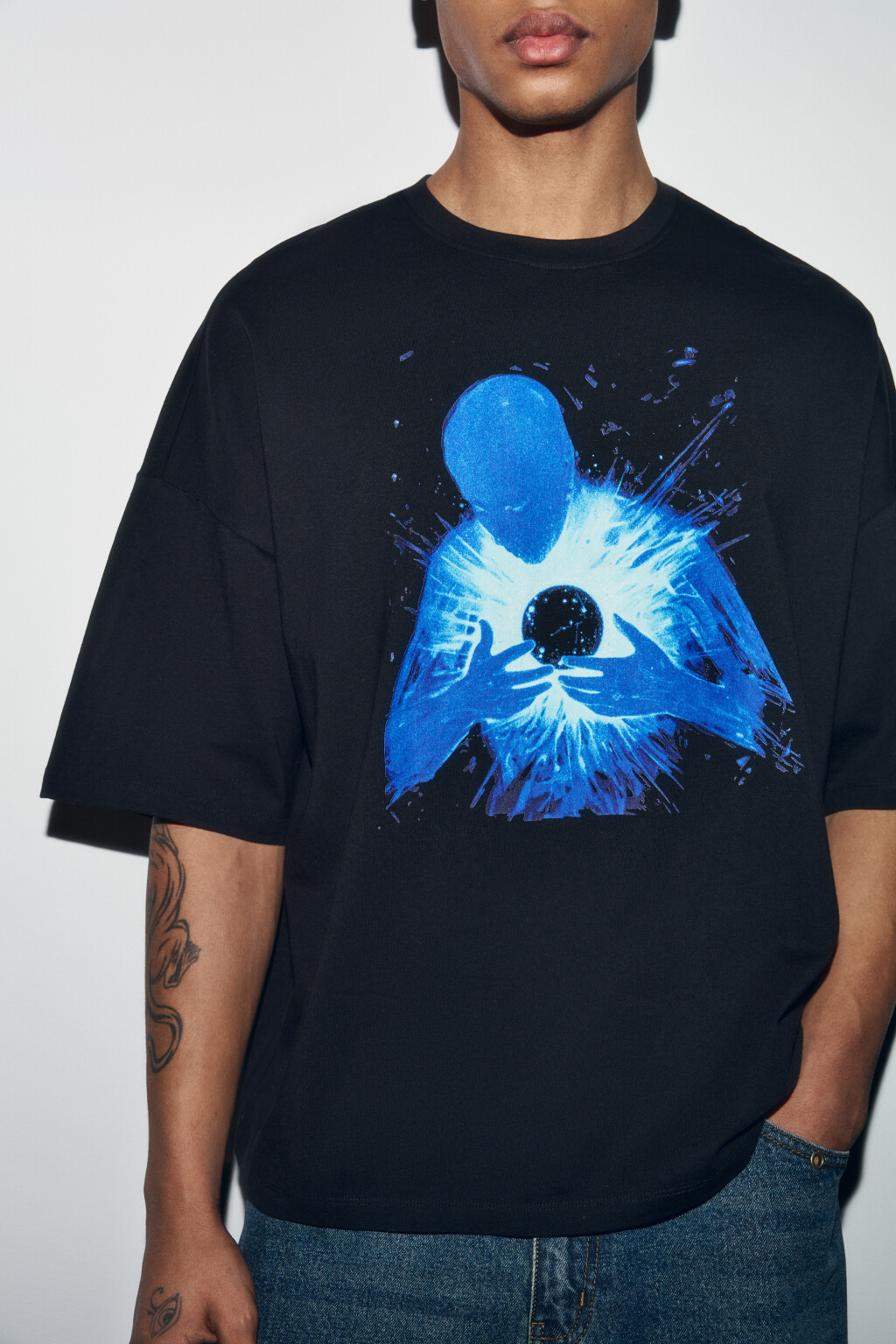 Футболка хлопковая с принтом - цвет черный - 5