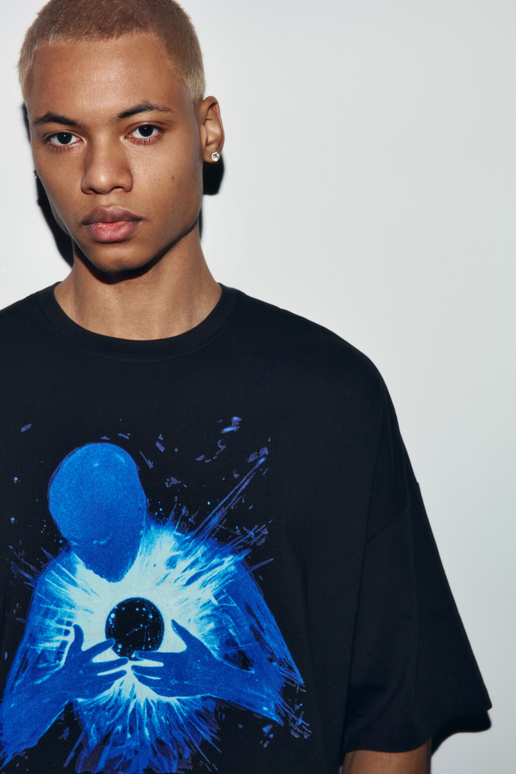 Футболка хлопковая с принтом - цвет черный - 6