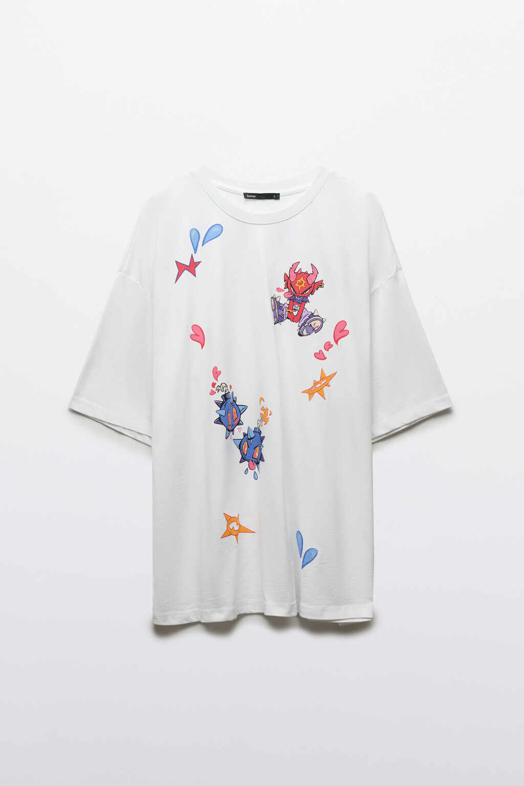 Футболка хлопковая с принтом - цвет белый - 7