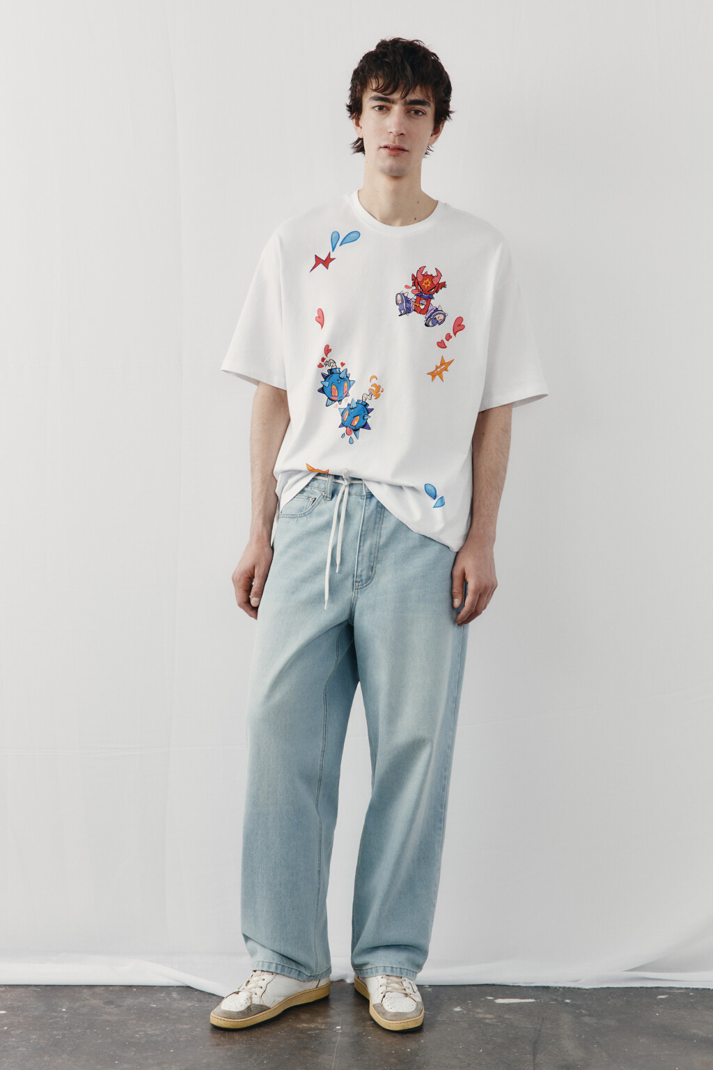 Футболка хлопковая с принтом - цвет белый - 4