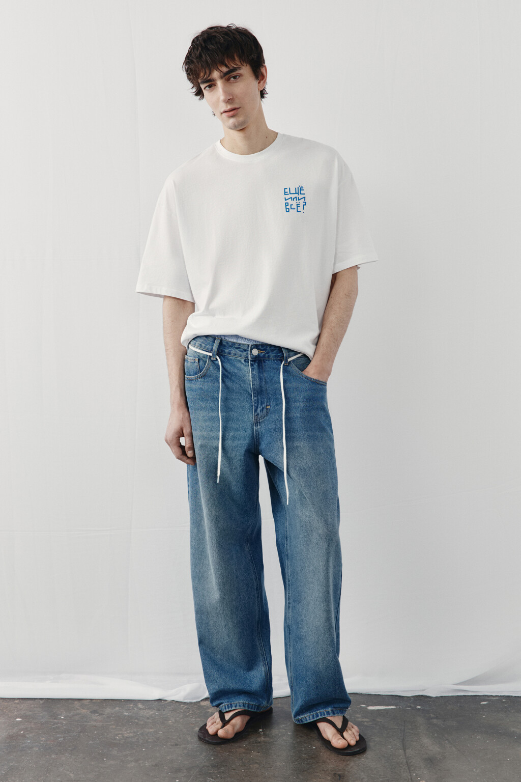 Футболка хлопковая с надписью - цвет белый - 4