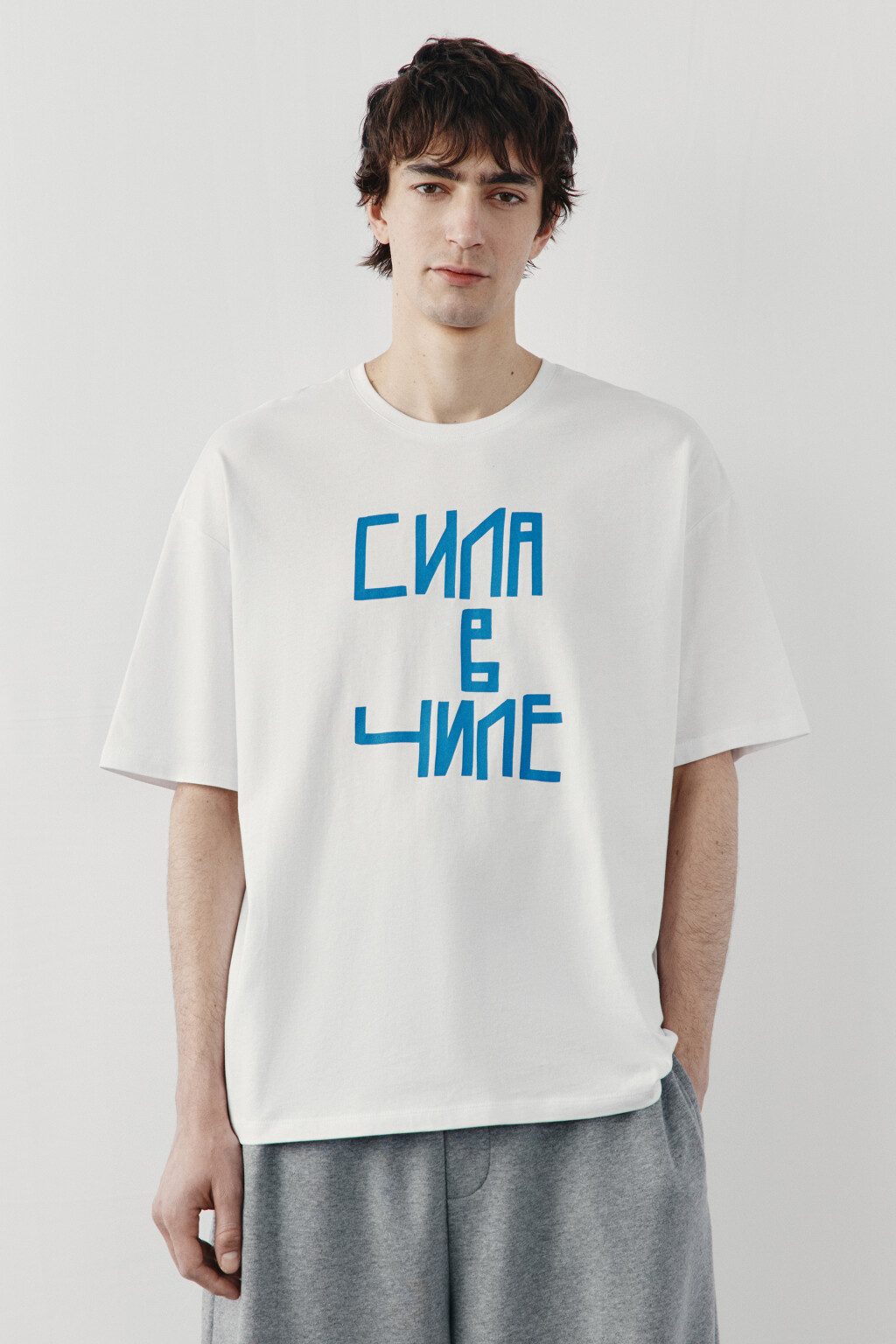 Футболка хлопковая с надписью - цвет белый - 2