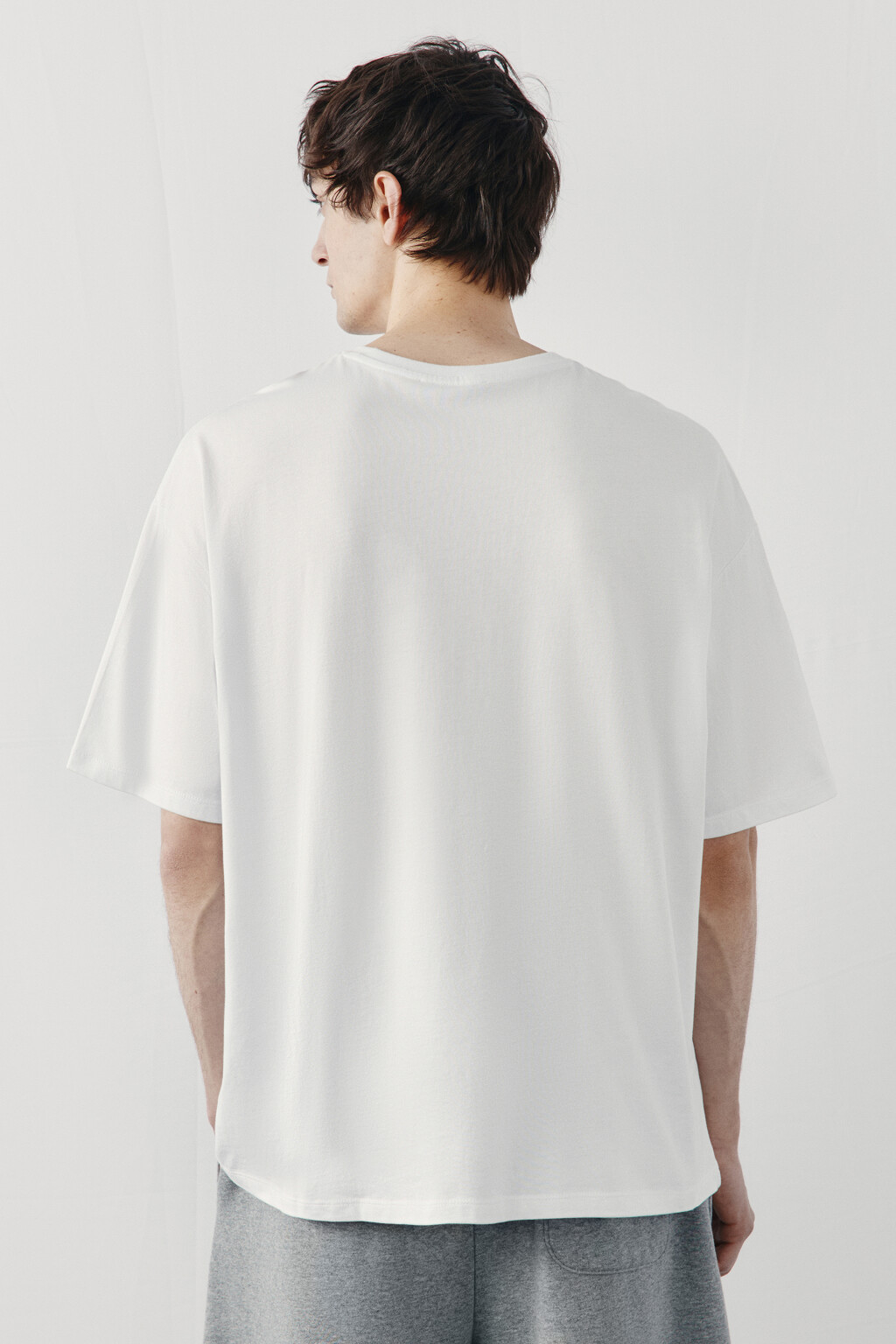 Футболка хлопковая с надписью - цвет белый - 3