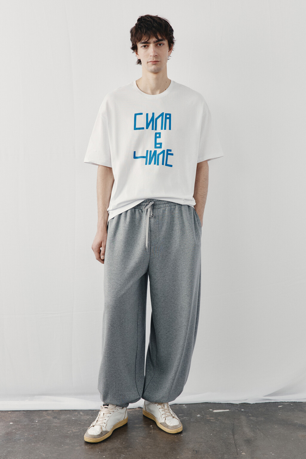 Футболка хлопковая с надписью - цвет белый - 4