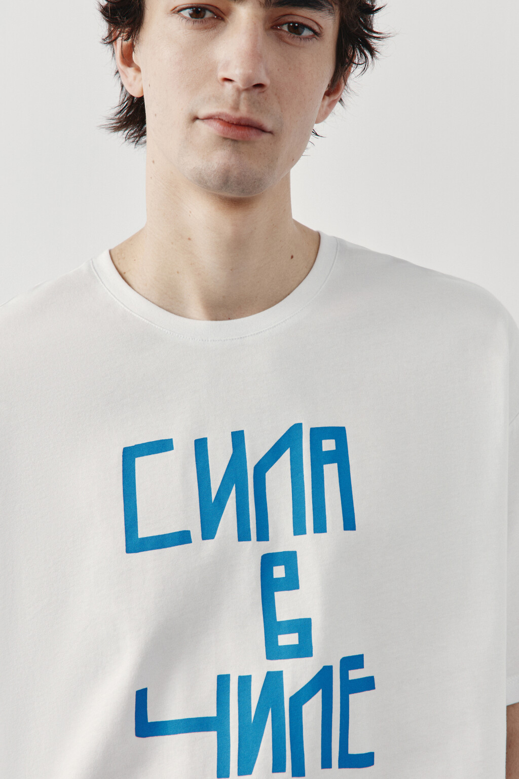 Футболка хлопковая с надписью - цвет белый - 5