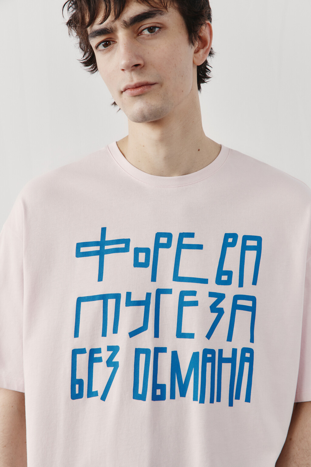 Футболка хлопковая с надписью - цвет розовый - 5