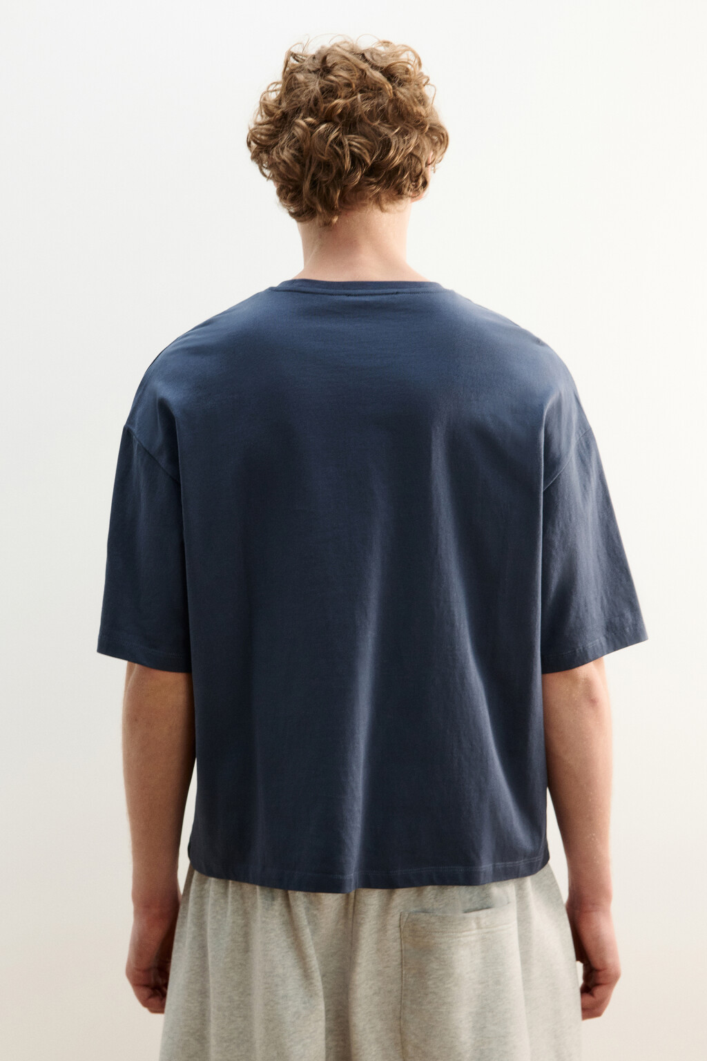 Футболка хлопковая с принтом - цвет серый - 3