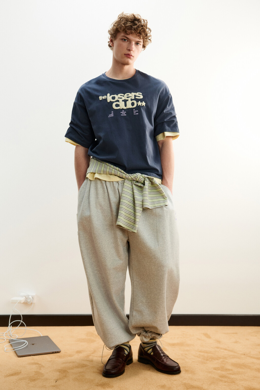 Футболка хлопковая с принтом - цвет серый - 4