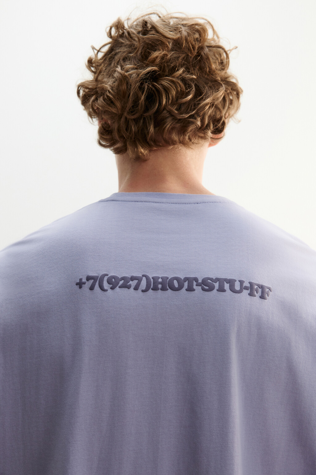 Футболка хлопковая с принтом - цвет сиреневый - 7