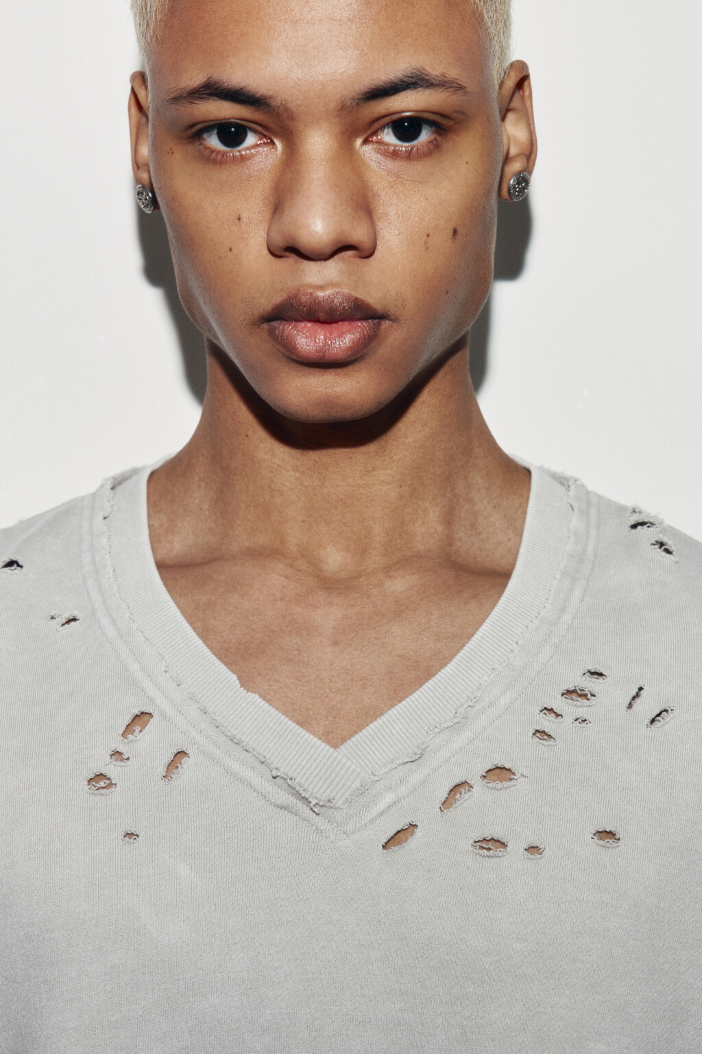 Футболка из футера рваная - цвет бежевый - 6