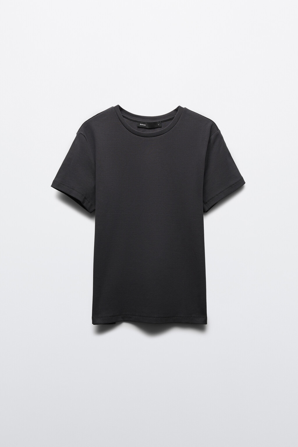 Футболка приталенная базовая в рубчик - цвет серый - 7