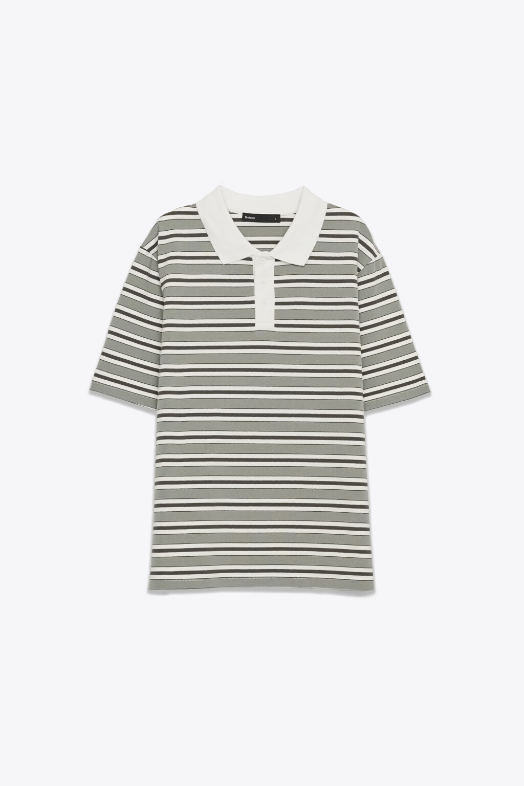 Футболка-поло полуприлегающая в полоску - цвет зеленый - 7