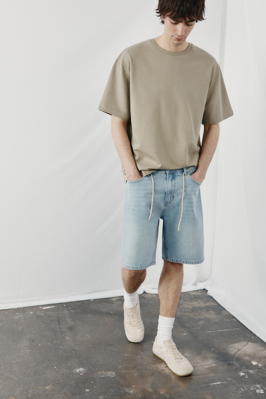 Футболка хлопковая базовая - цвет бежевый - 1