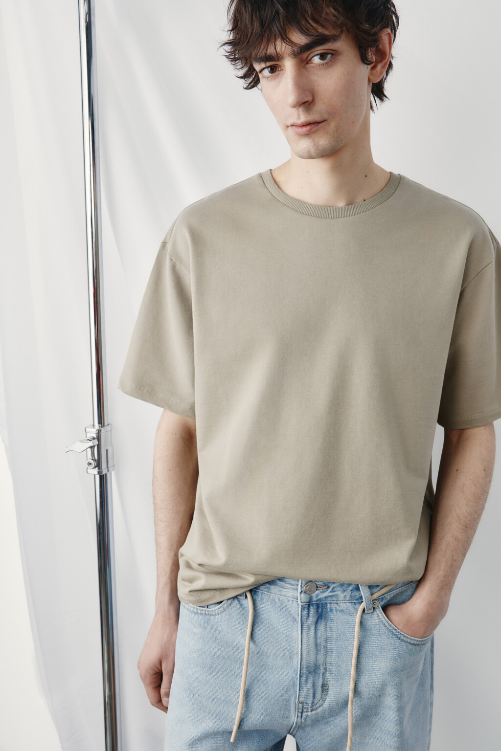 Футболка хлопковая базовая - цвет бежевый - 2