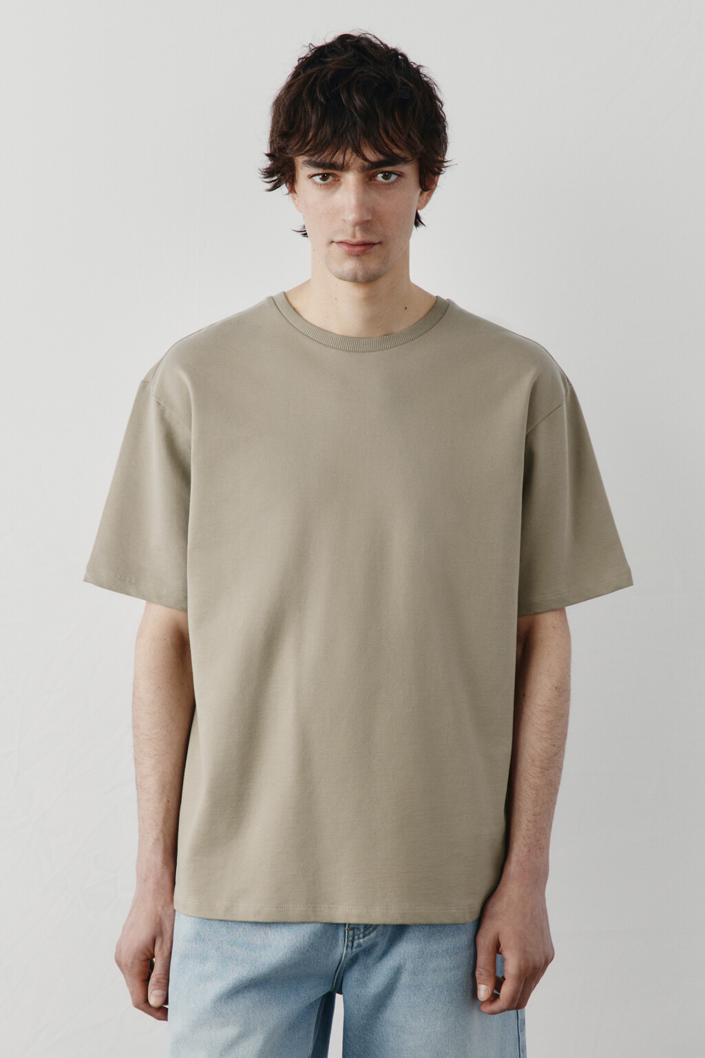 Футболка хлопковая базовая - цвет бежевый - 3