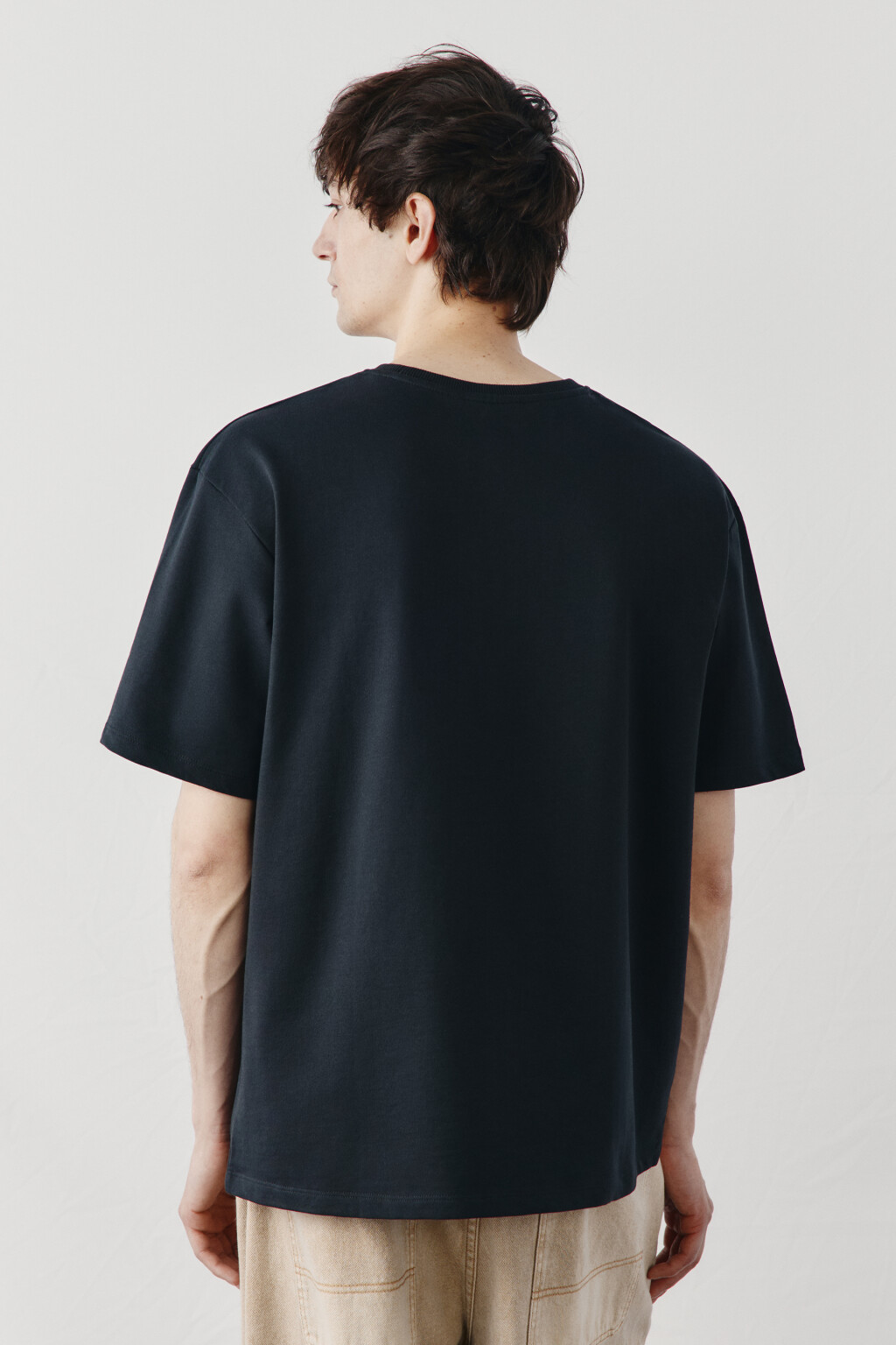 Футболка хлопковая базовая - цвет черный - 3