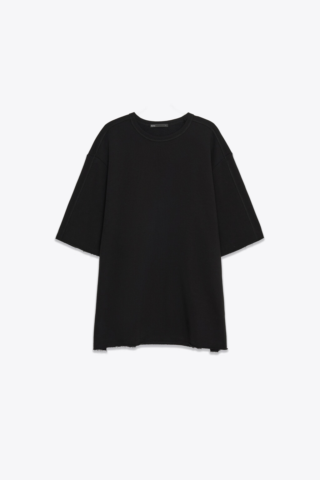 Футболка хлопковая оверсайз с необработанными краями - цвет черный - 7