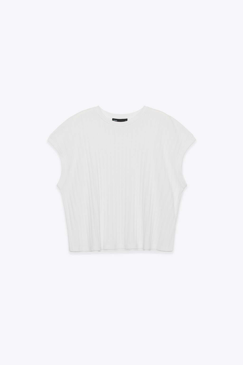Майка-топ в рубчик приталенная - цвет белый - 7