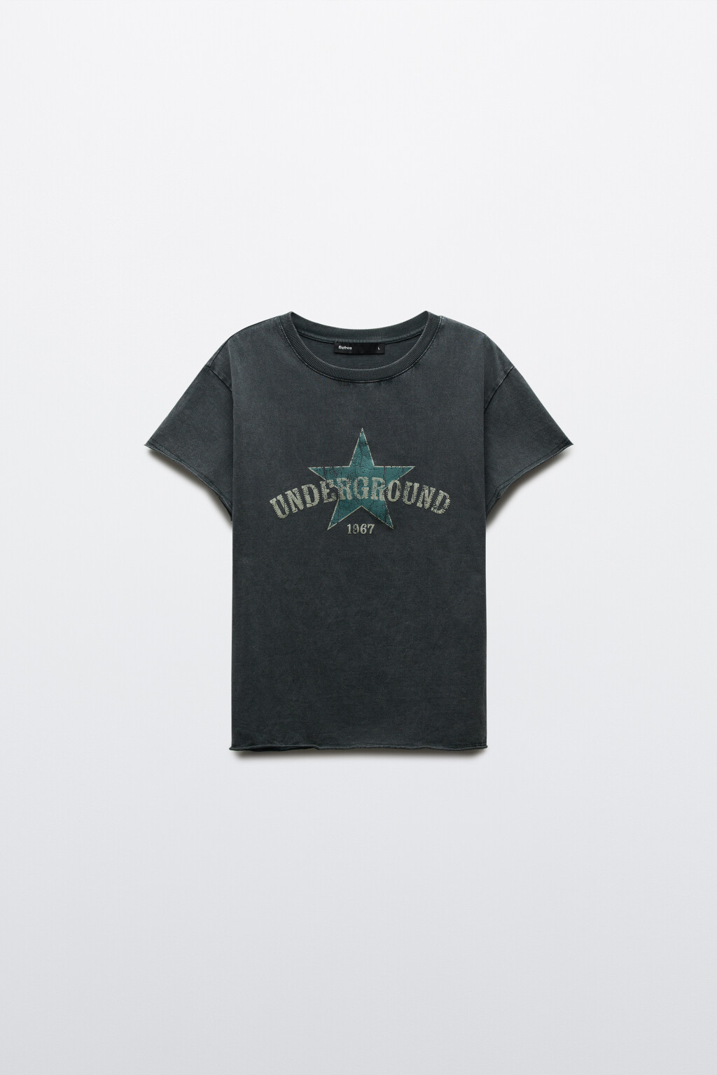 Футболка хлопковая с принтом - цвет зеленый - 8