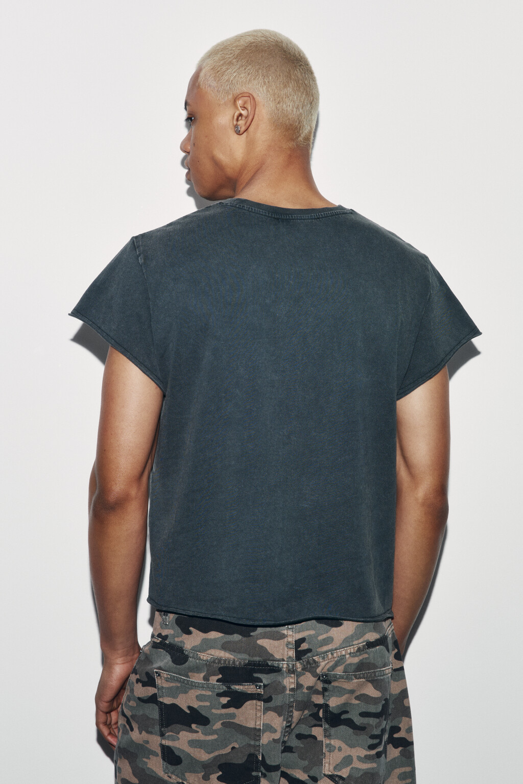 Футболка хлопковая с принтом - цвет зеленый - 4