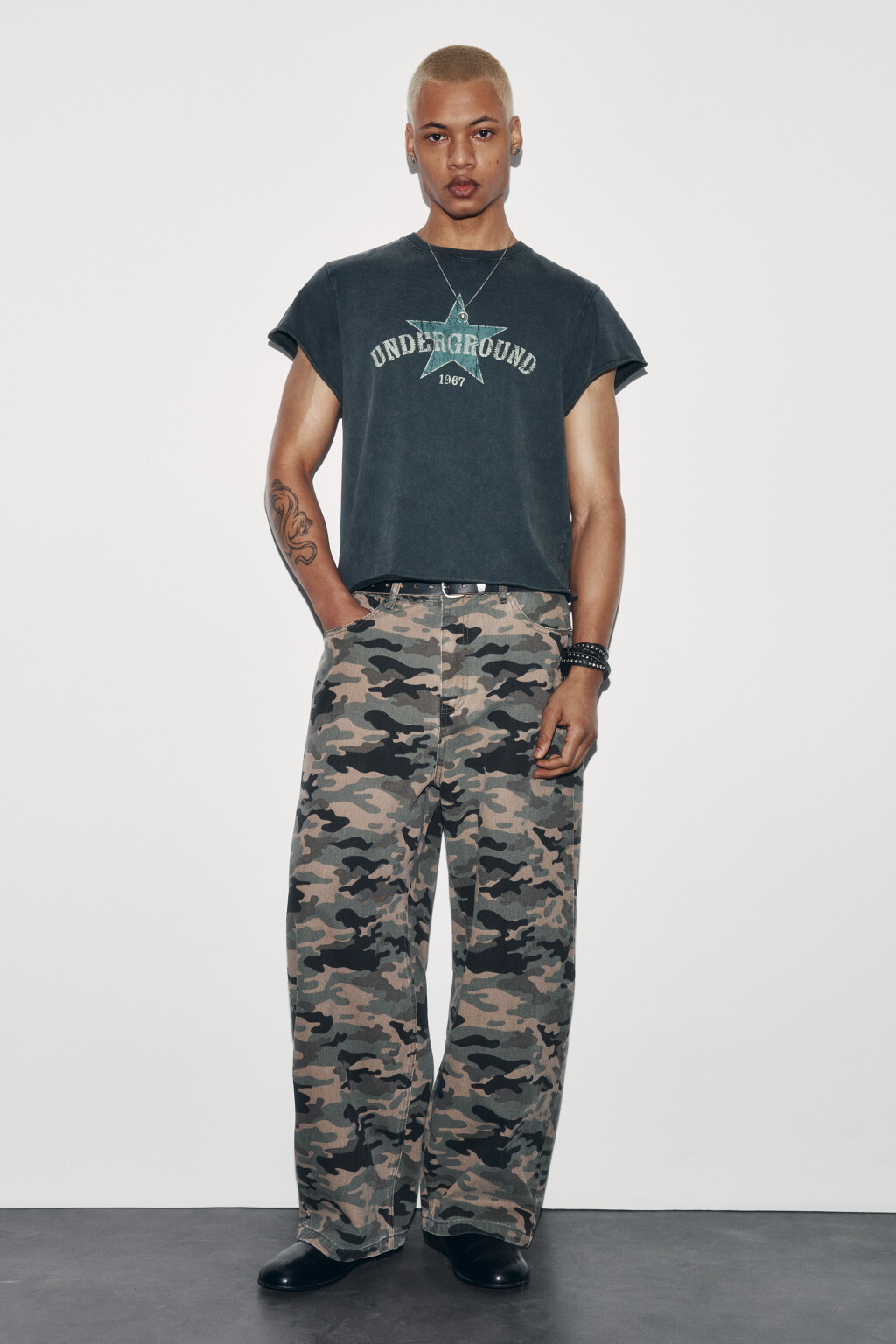 Футболка хлопковая с принтом - цвет зеленый - 5