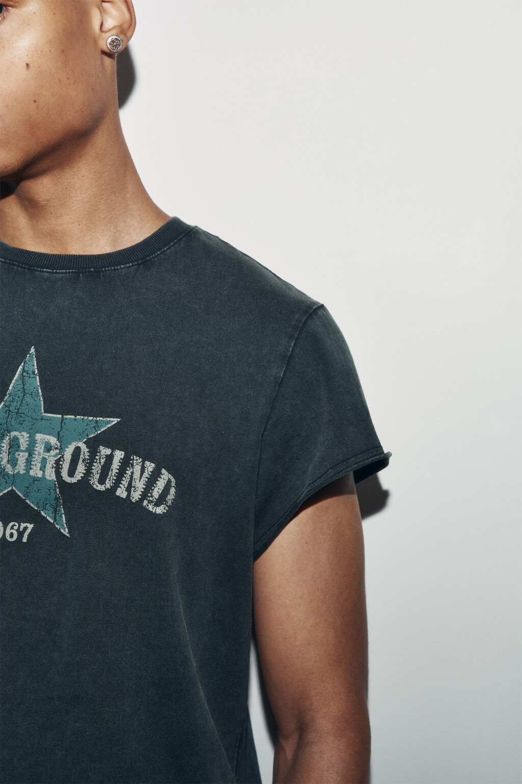 Футболка хлопковая с принтом - цвет зеленый - 7