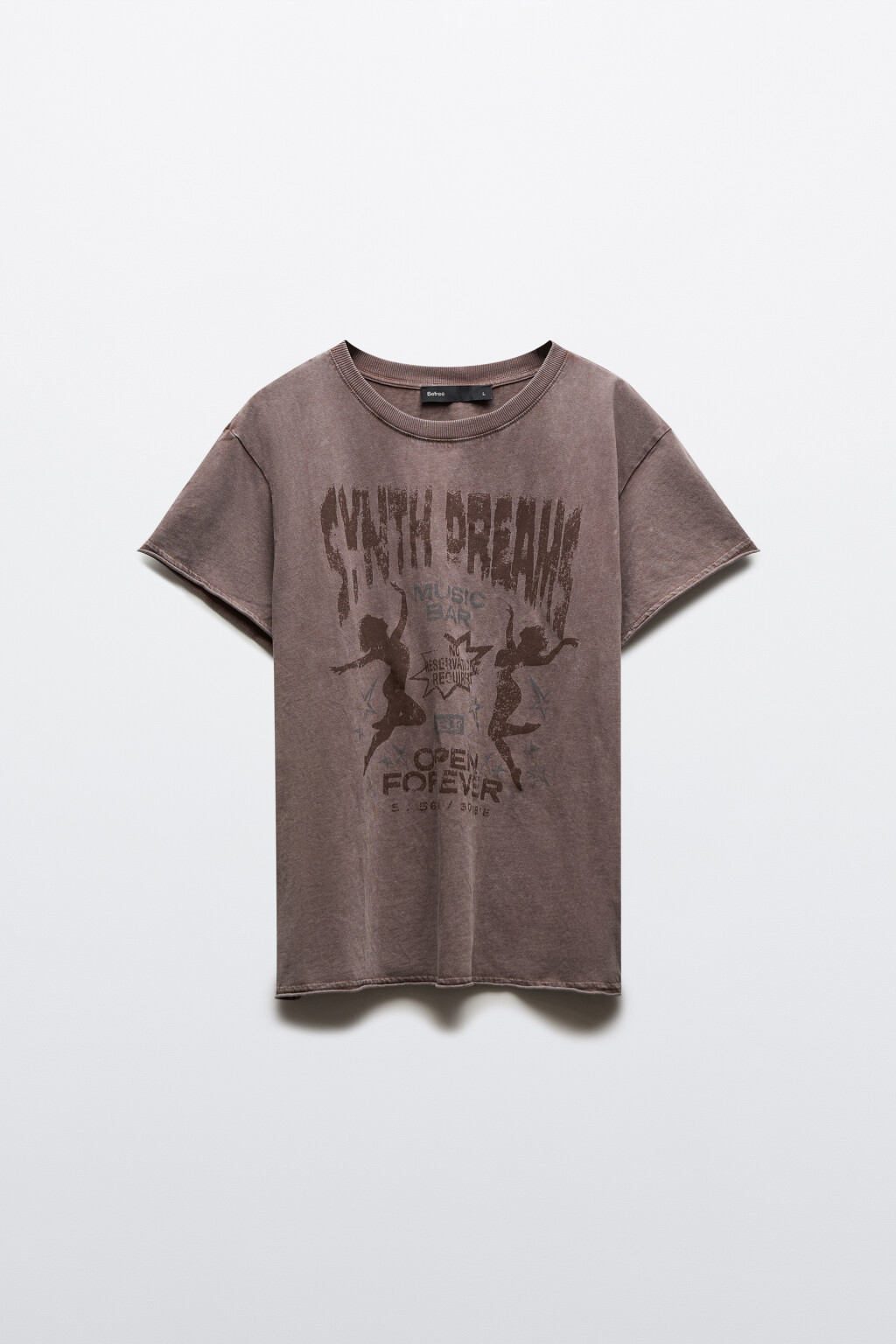 Футболка хлопковая с принтом - цвет коричневый - 7