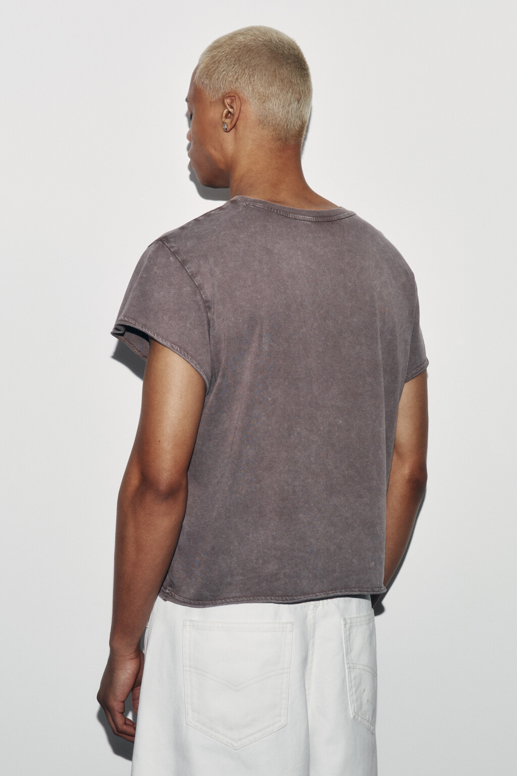 Футболка хлопковая с принтом - цвет коричневый - 3