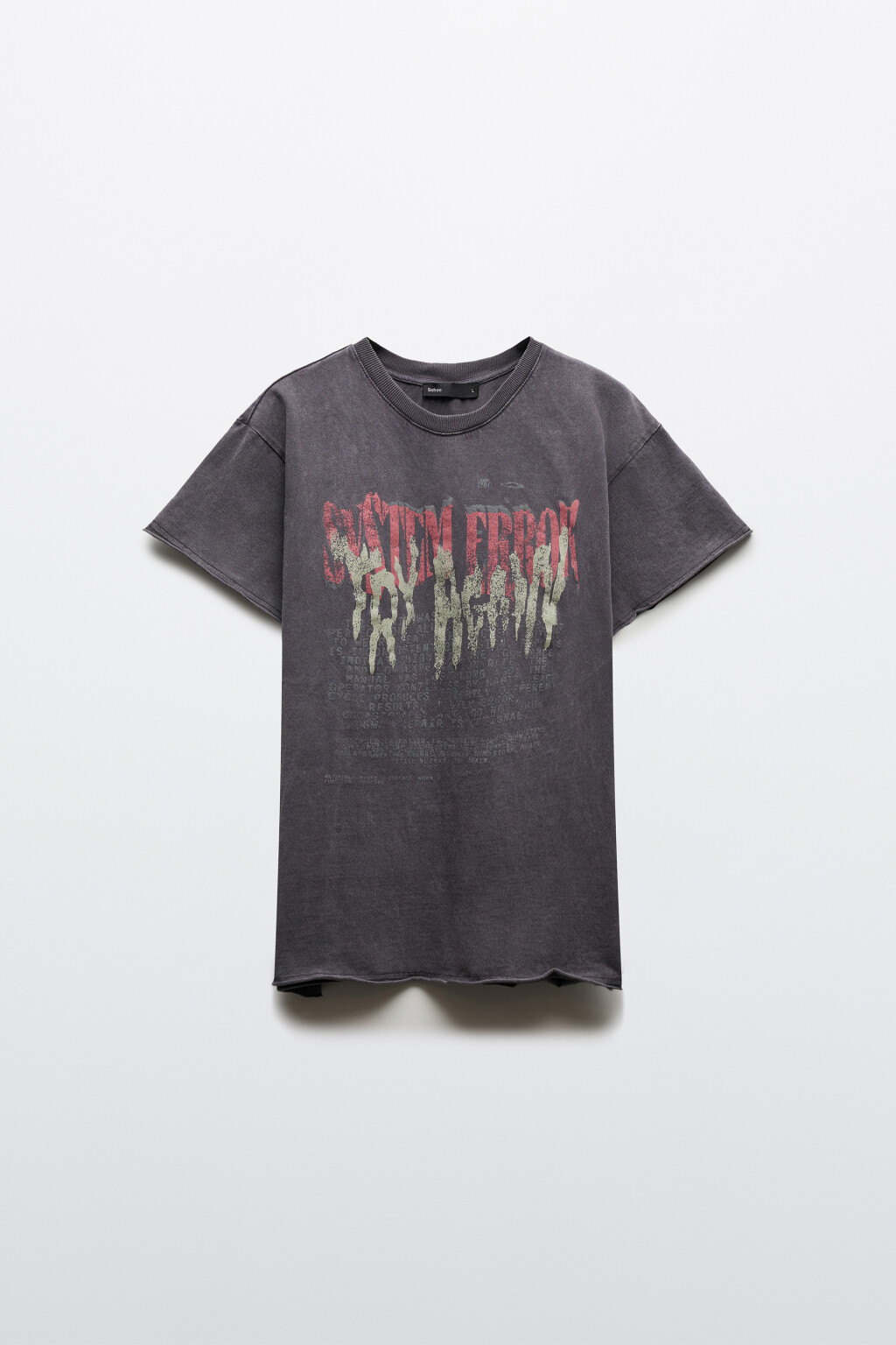 Футболка хлопковая с принтом - цвет серый - 7