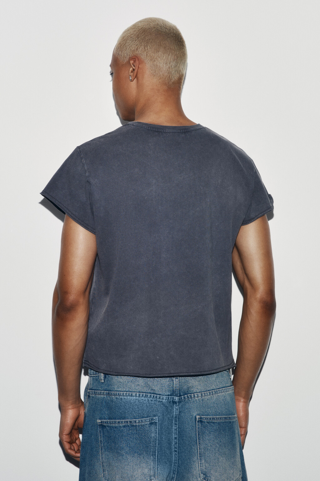 Футболка хлопковая с принтом - цвет серый - 3