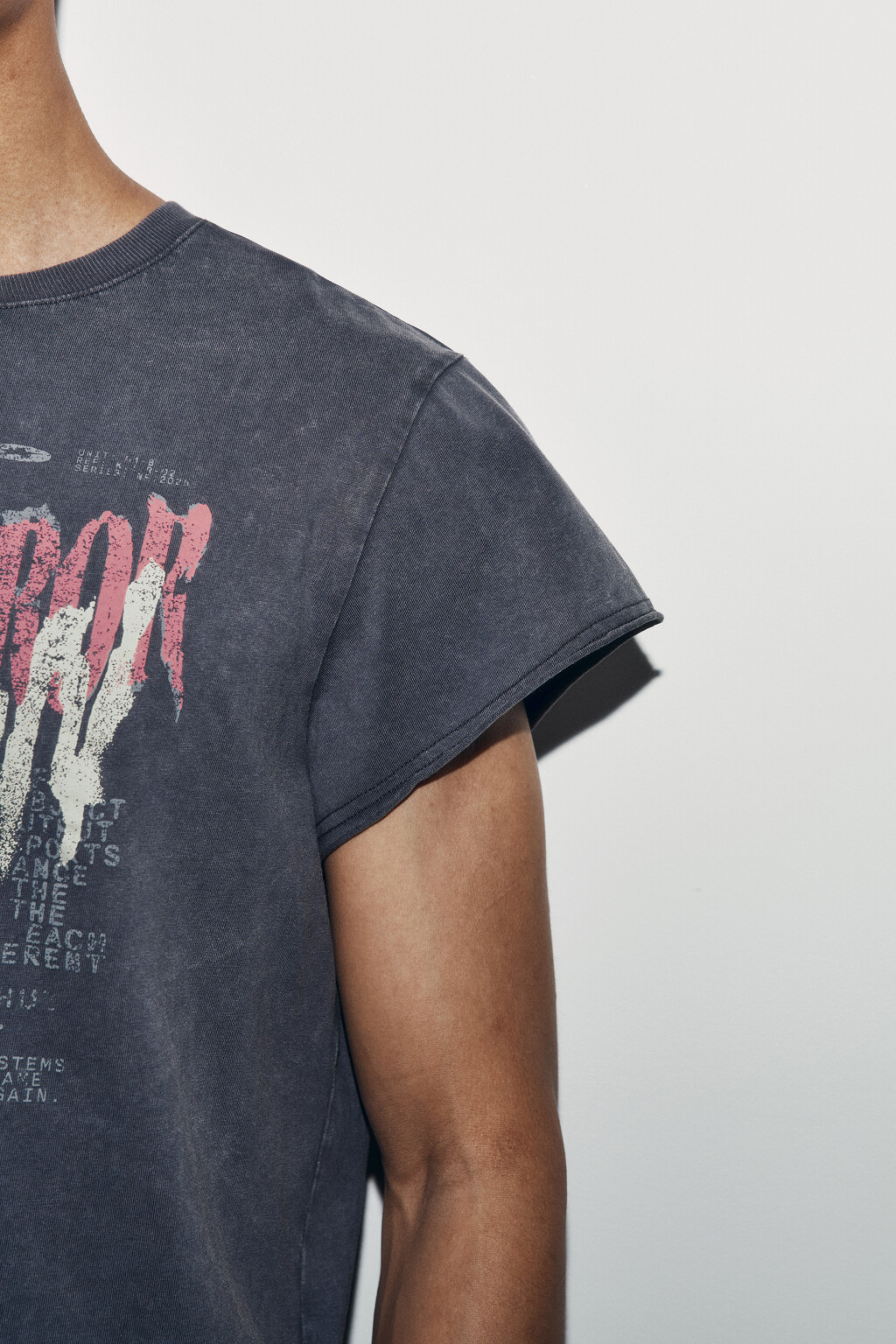 Футболка хлопковая с принтом - цвет серый - 6